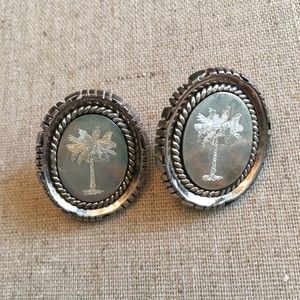 Sterling Silver Palmetto Tree Earrings